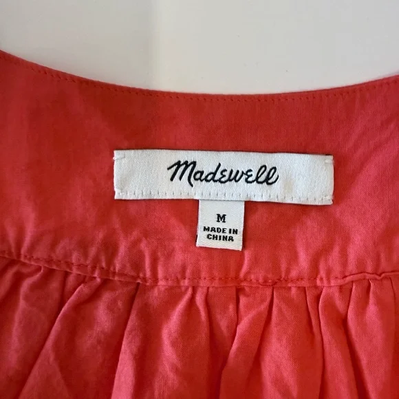 Madewell Angelica Eyelet top size Medium 100% Cotton Boho Fairy Romantic Career - Picture 2 of 11